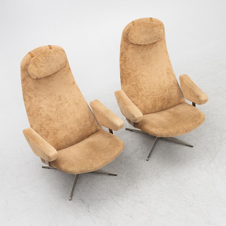 Alf Svensson, swivel armchairs, a pair, "Contourett Roto", Dux, second half of the 20th century.