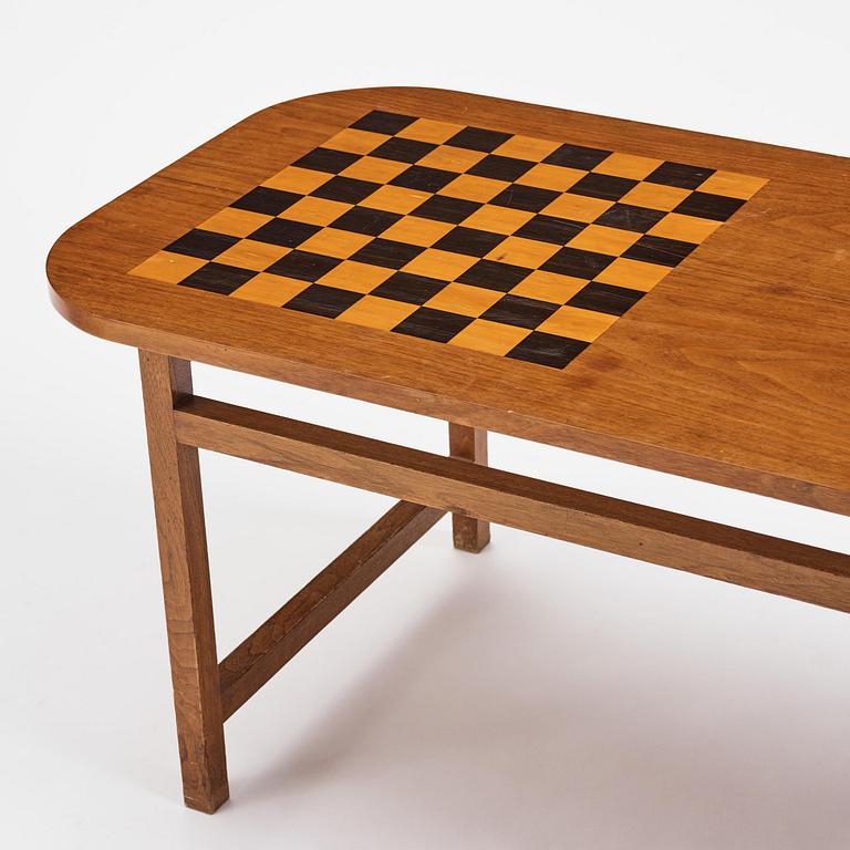 Josef Frank, a mahogany table with inlaid chessboard model "B 552", Firma Svenskt Tenn, 1940s-50s.