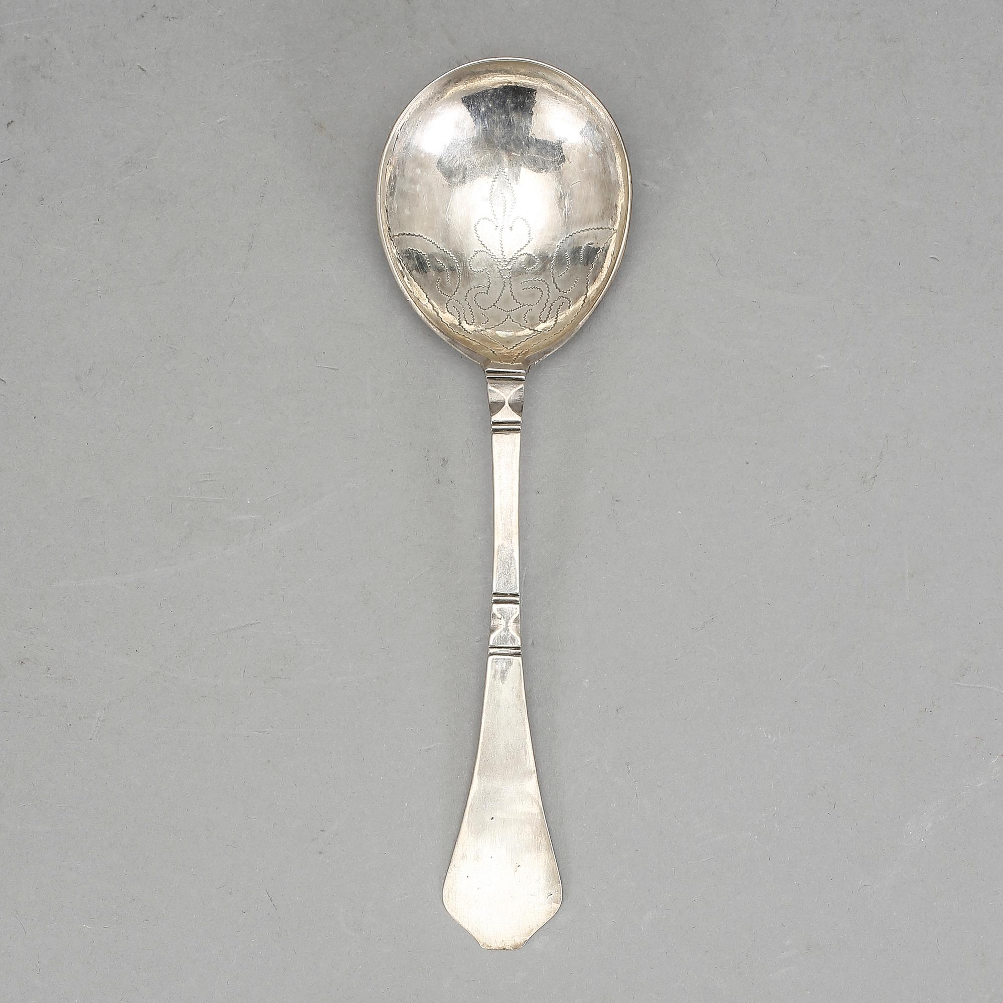 BRÄNNVINSSKED, silver, möjligen Elias Modin, Sundsvall, 1700/1800-tal. Vikt ca 26 gram.