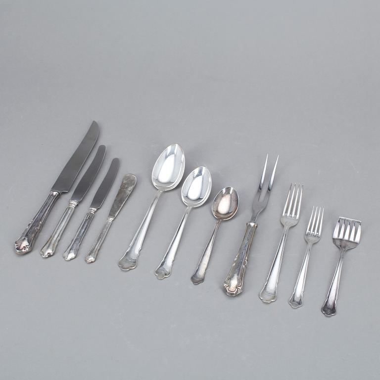 BESTICKSERVIS, 79 delar, nysilver, "Chippendale", GAB 1900-tal.