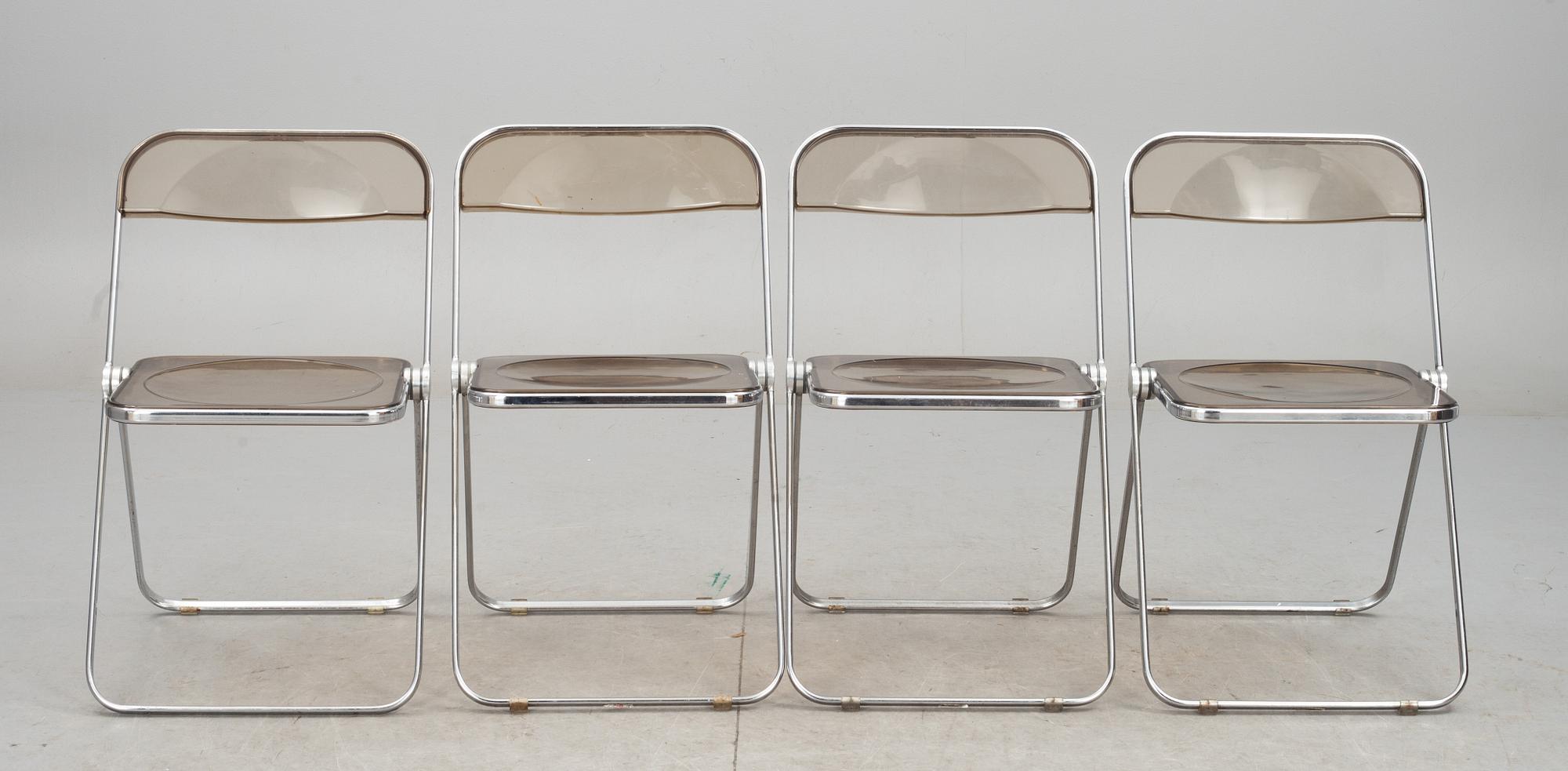 STOLAR, 4 st, "Plia", Giancarlo Piretti, Castelli, Italien 1970-tal.