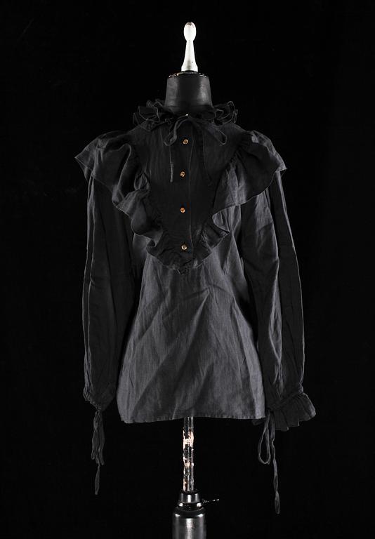 A black cotton blouse by Christian Dior.