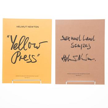 UTSTÄLLNINGSKATALOGER, 2 st, Helmut Newton, Sex & Landscapes / Yellow Press, De Pury & Luxembourg, Zurich, 2001-2002.