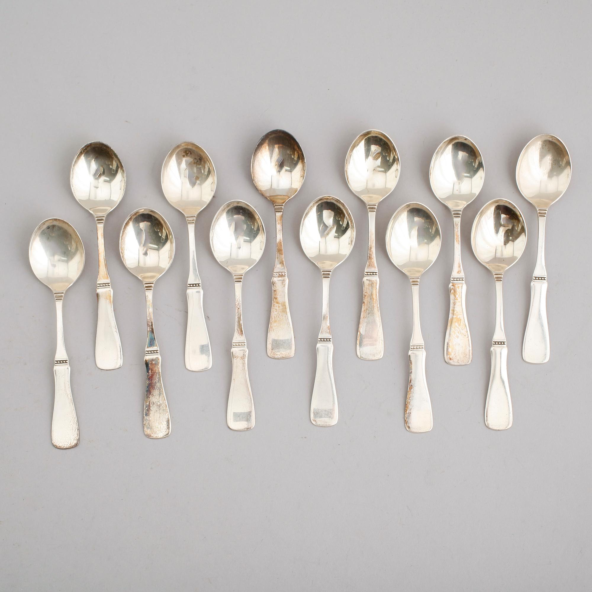 KAFFESKEDAR, 12 st, silver, MGAB, 1968. Vikt ca 137 gram.