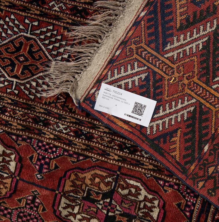 MATTA, old/semiantik, turkmensk Tekke, ca 300 x 201 cm.