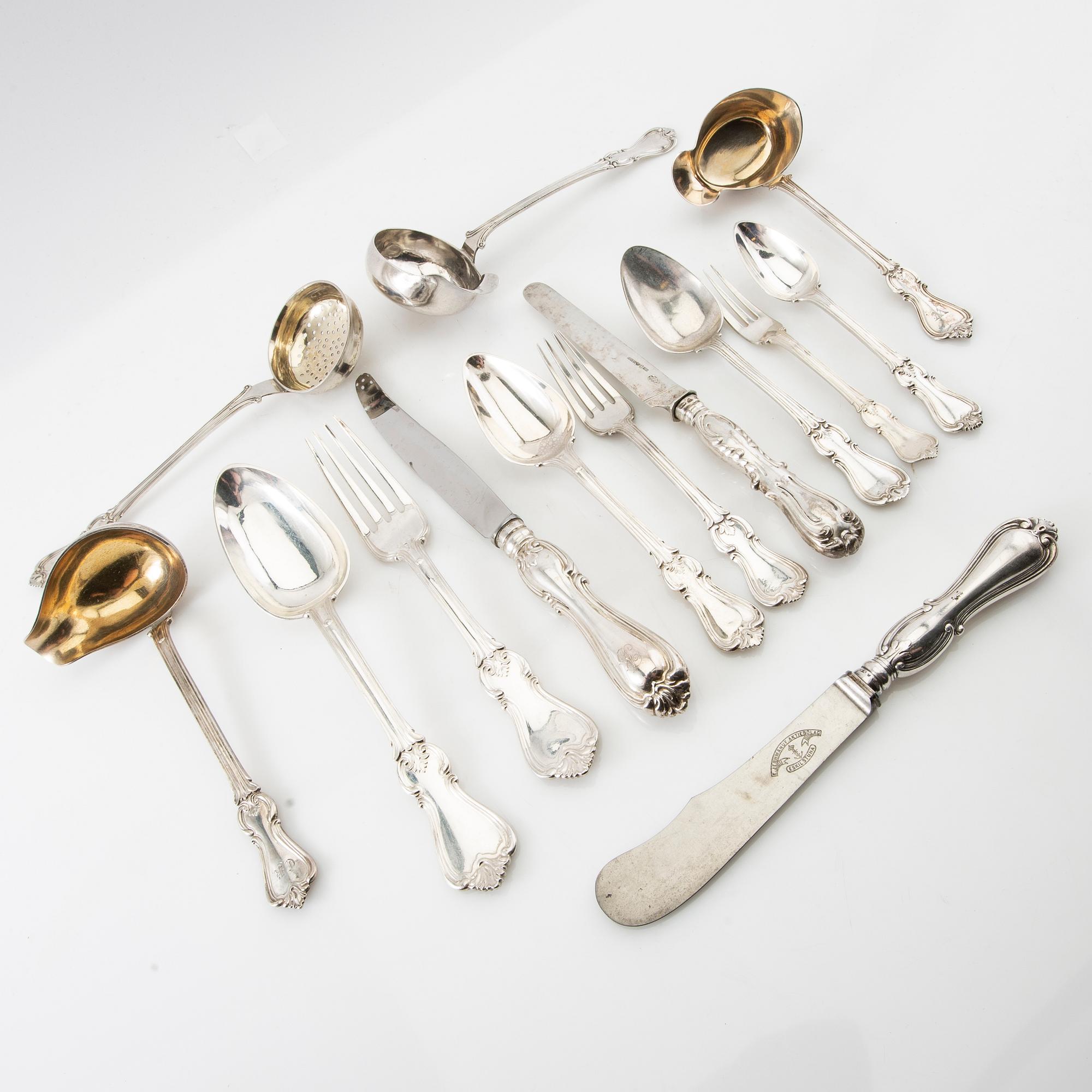 Cutlery approx. 123 dlr "Olga" silver Stockholm late 19th century - early 20th century.