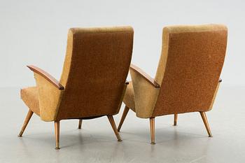 FÅTÖLJER, ett par, 1950/60-tal.