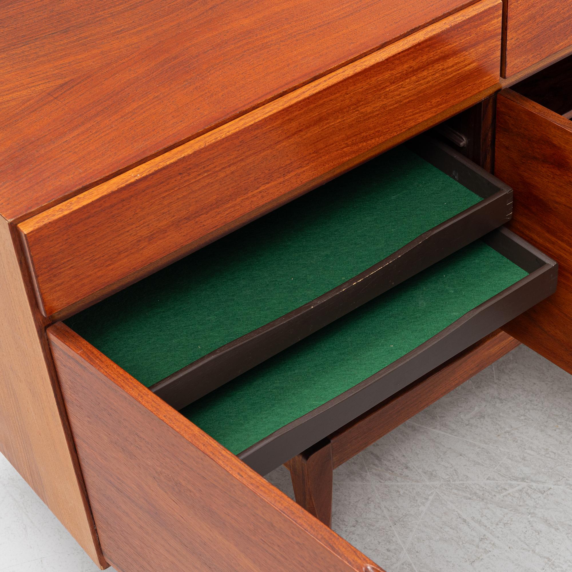 Ib Kofod Larsen, a teak and rosewood veneered sideboard, "FA-66", Faarup Møbelfabrik, Denmark, 1950/60s.