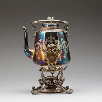 TEKÖK/SAMOVAR, nysilver, CR Carlström, rokokostil, omkring 1900.