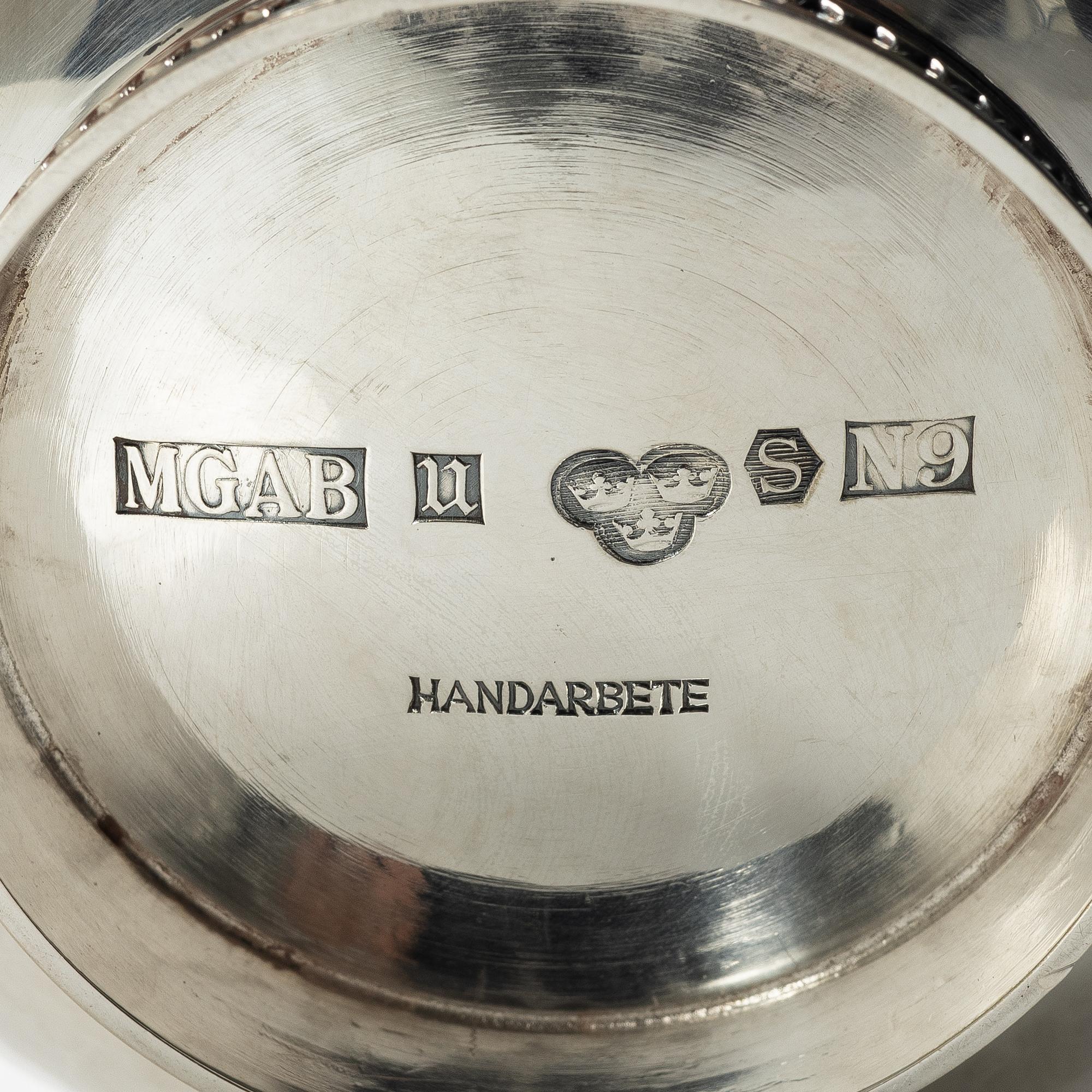 Three silver bowls, mid-20th century.