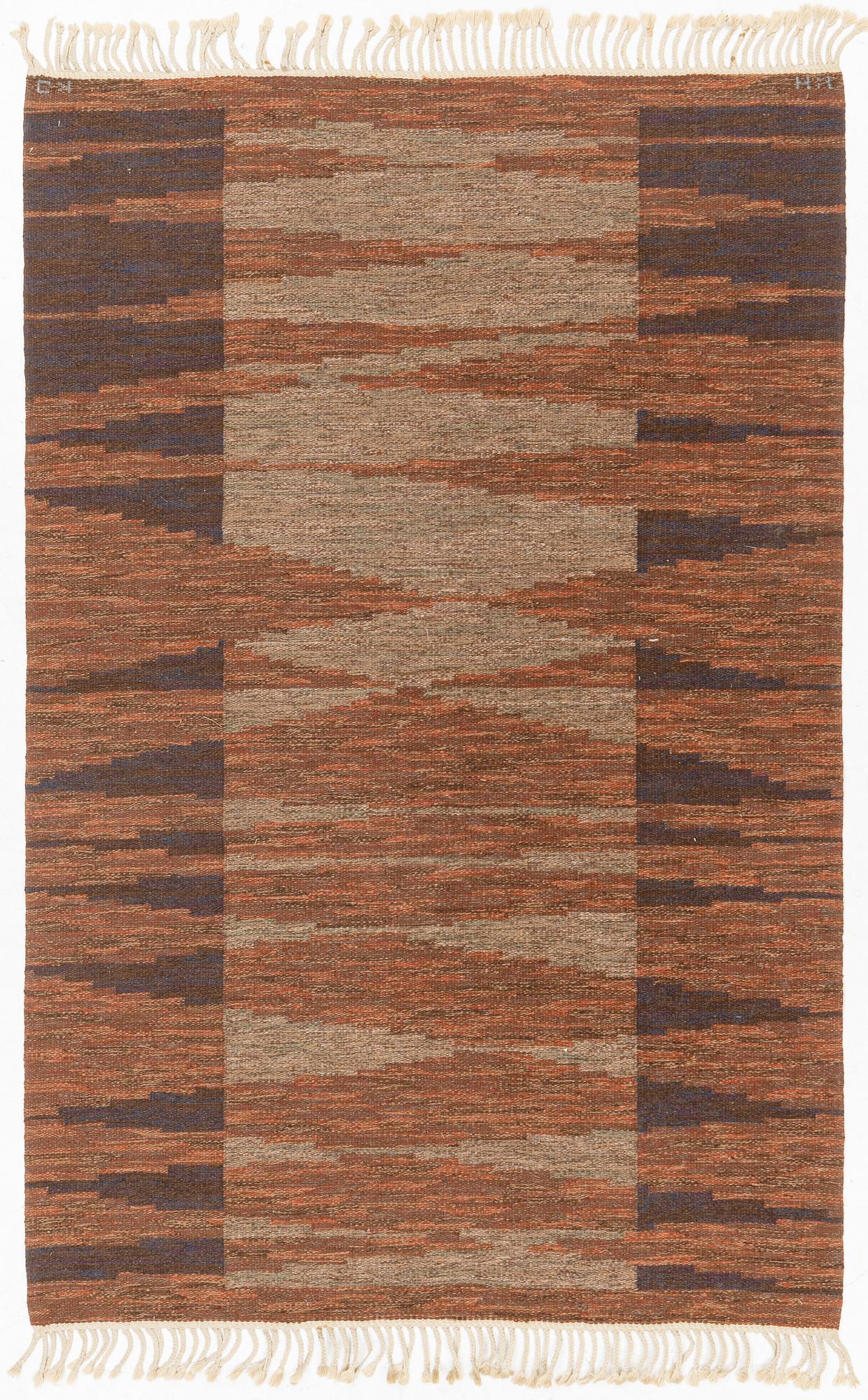 Klockaregårdens Hemslöjd/Karin Jönsson, rölakan rug, approx. 210 x 135 cm.