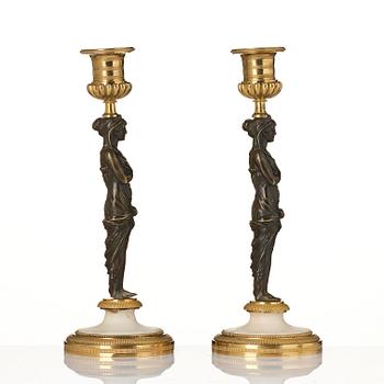 Ljusstakar, ett par, Frankrike, 1800-talets början, Empire.