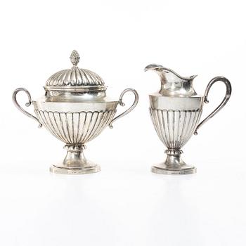 C.G. Hallberg, Tea and coffee service, 4 pieces, silver, Gustavian style, Stockholm 1897–1909.