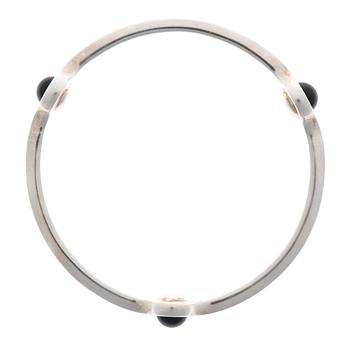 GEORG JENSEN, BRACELET and PENDANT, "Sphere", silver, black agate.