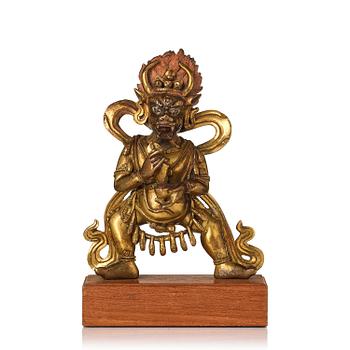 1252. A gilt bronze figure of Vajrabhairava, Tibeto-chinese, 19th century or older.