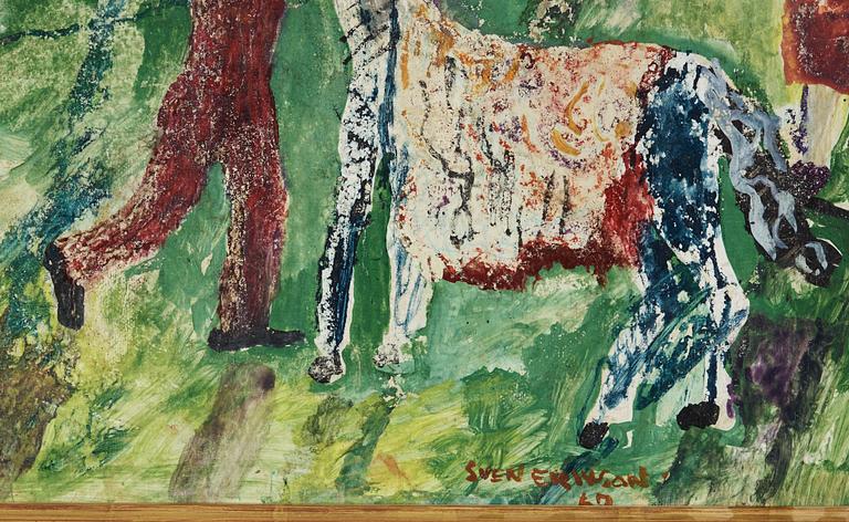 SVEN ERIXON, mixed media on greaseproof paper on canvas.