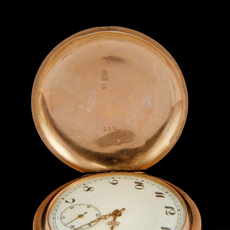 FICKUR, guld 14 K, 1900-talets första hälft, total vikt 94 gram.
