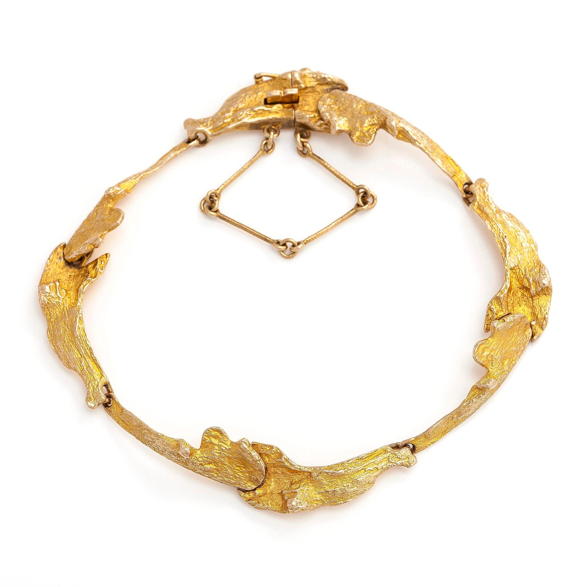 Björn Weckström, a 14K gold 'Orchid psychedelic' bracelet, Lapponia 1976.