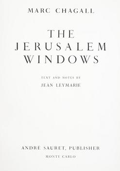 BOK, "Vitraux Pour Jéruslem", Marc Chagall, Utgiven av Andre Sauret, Monaco 1962.