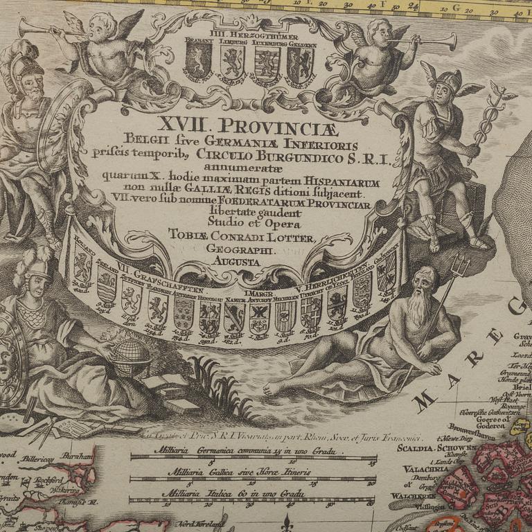 A MAP BY CONRADI LOTTER, middel of the 18th century.