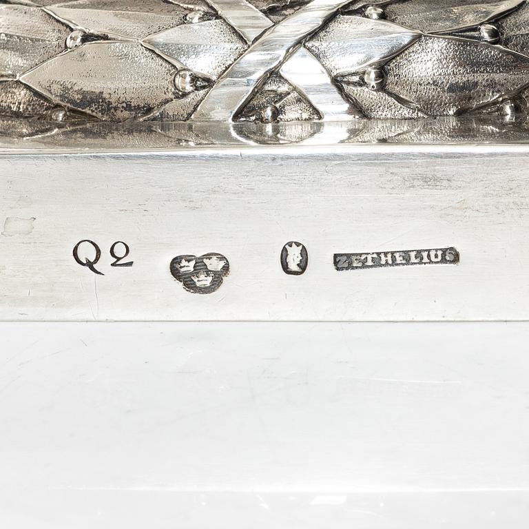 A Swedish late Gustavian silver and glass cruet-set, mark of Pehr Zethelius, Stockholm 1798.