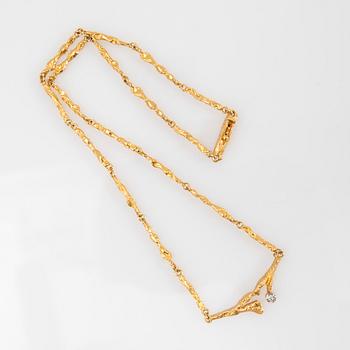 Björn Weckström, Necklace, "Vårdagg", 18K and brilliant-cut diamond, Lapponia.