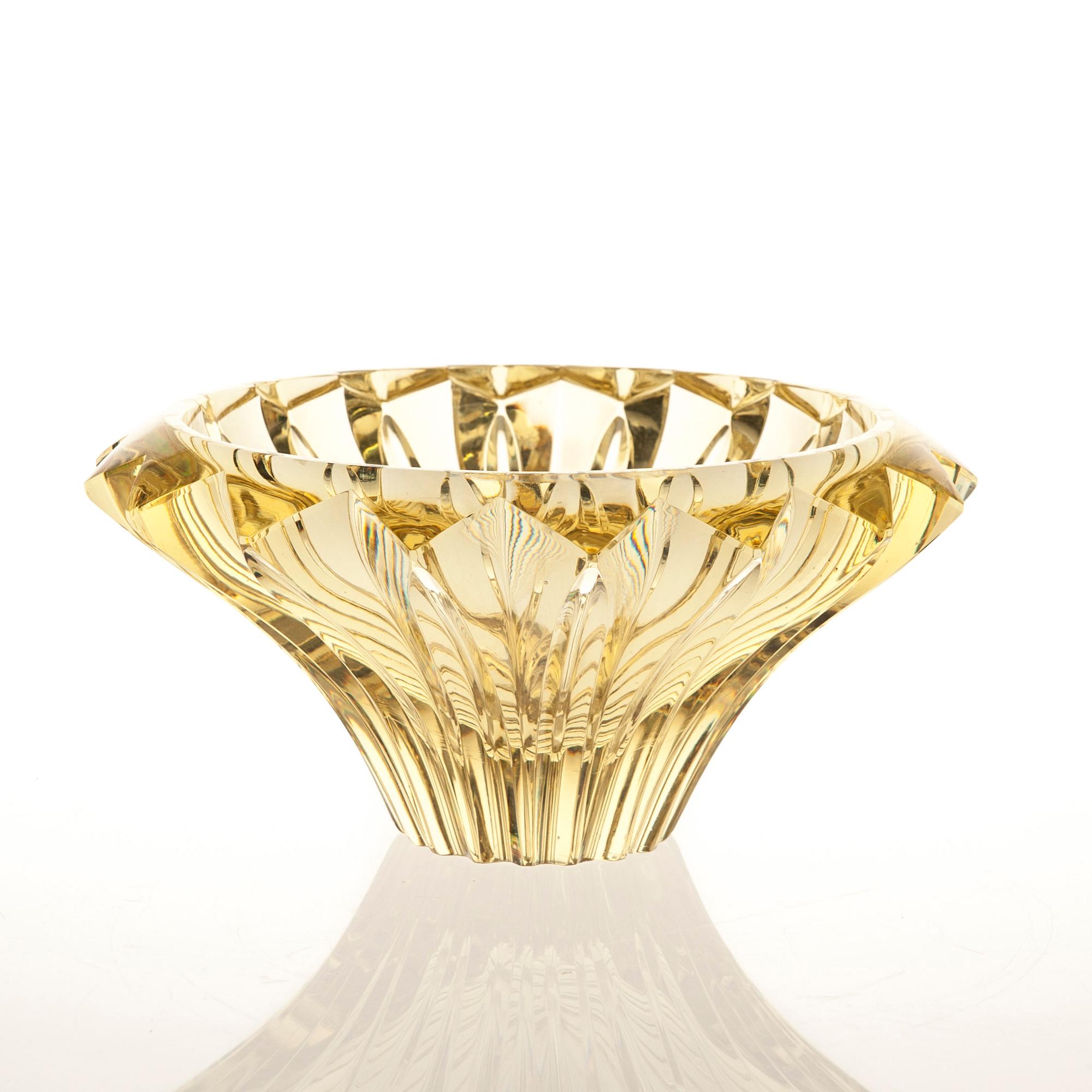 SKÅL, glas, "Kronblad", signerad Aimo Okkolin Riihimäen Lasi Oy.