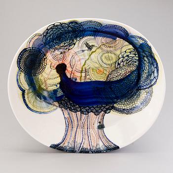 HEINI RIITAHUHTA, a porcelain dish 'Tree of Life', signed Heini Riitahuhta 2010.