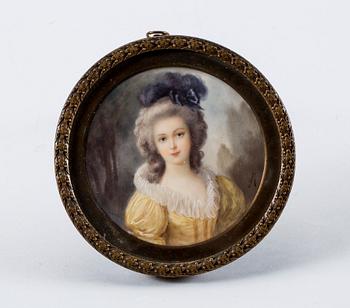 MINIATYR, akvarell, signerad HP Laurent, 1800-tal.