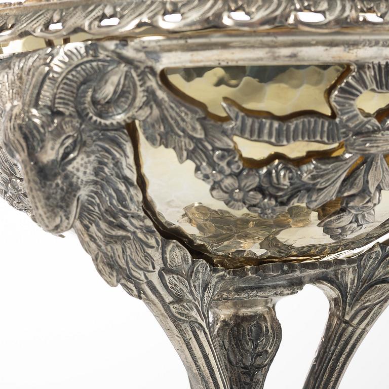 Praktskål, silver, empirestil, 1900-tal.