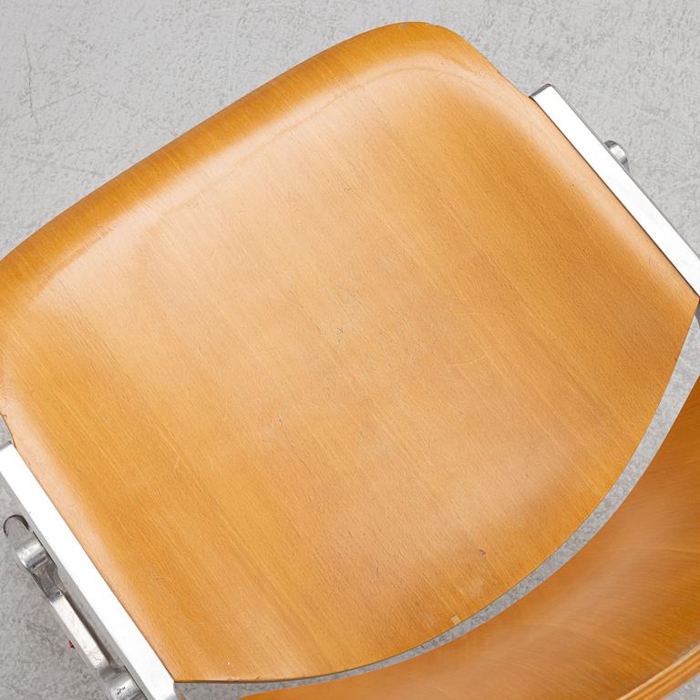Giancarlo Piretti, four chairs, Castelli, Italy.