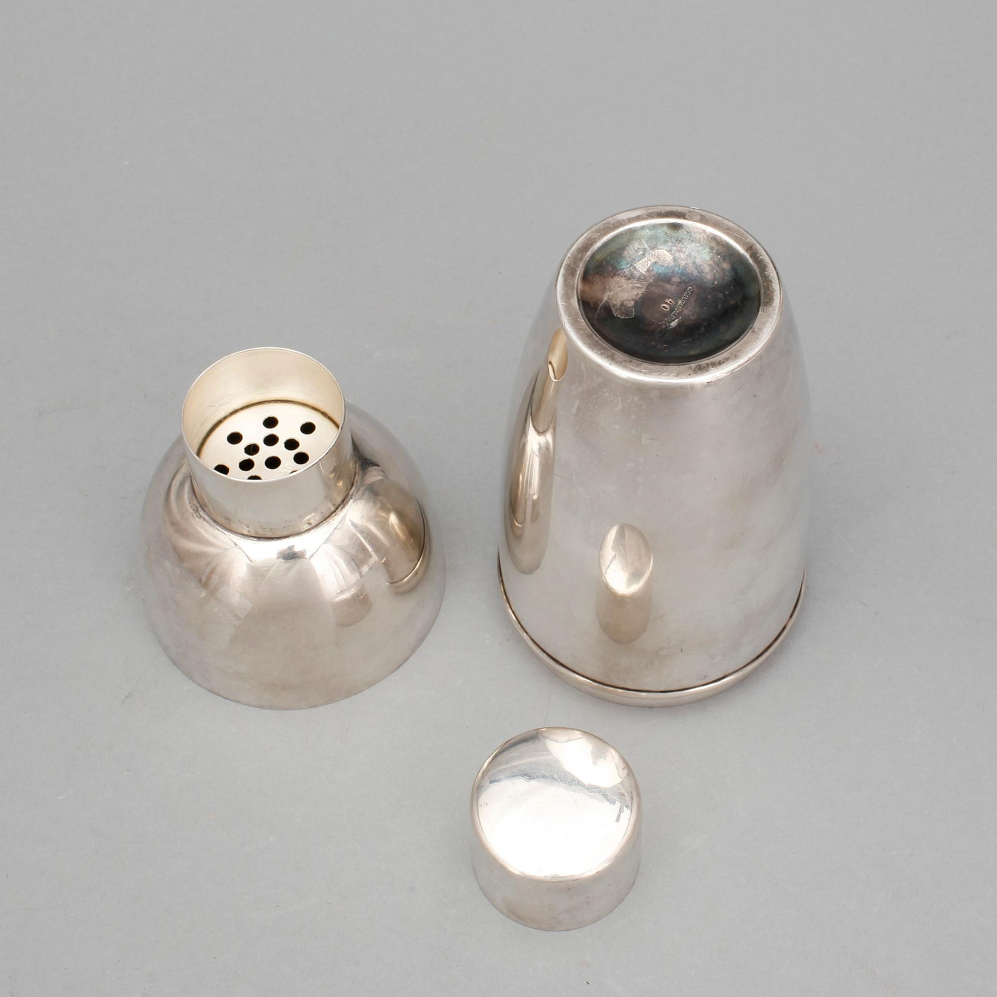 SHAKER, nysilver, C G Hallberg, 1900-talets första hälft.