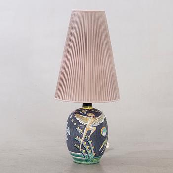 MARIAN ZAWADZKI, bords/golvlampa Tilgmans 1900-talets andra hälft glaserat lergods.