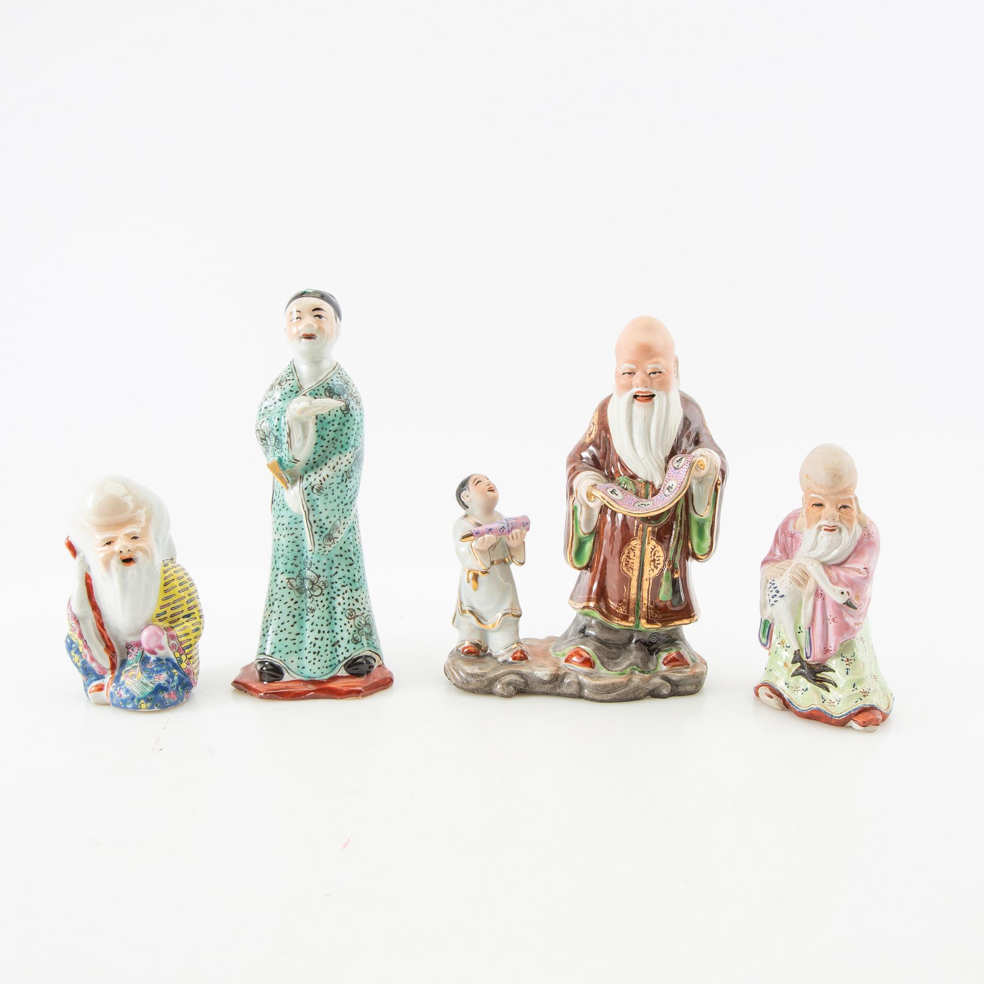 Figuriner 7 st Kina/Europa 1900-tal porslin/keramik.