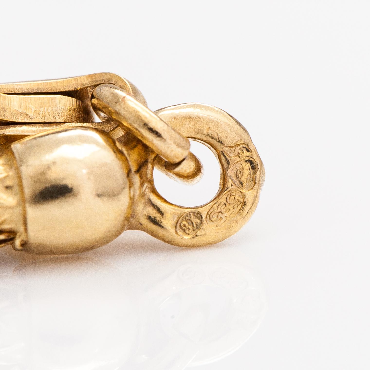 Halsband, 14K guld, diamanter ca 0.04 ct tot. Karl Sandberg, Helsingfors 2000.