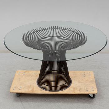 WARREN PLATNER, a glass top dining table.