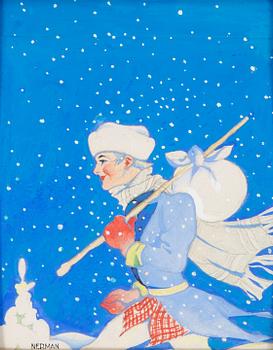 EINAR NERMAN, gouache, signed.