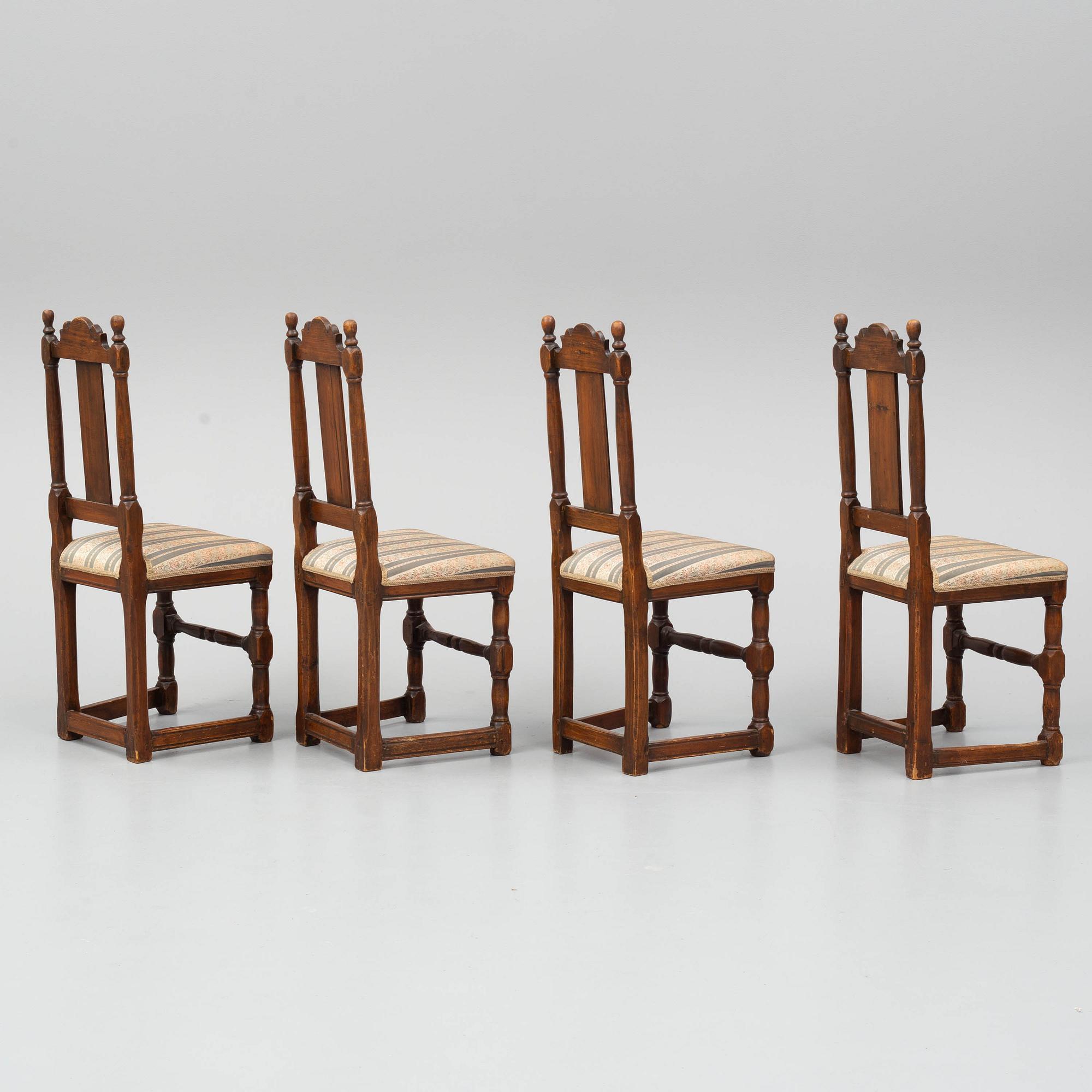 Four 18th century chairs.
