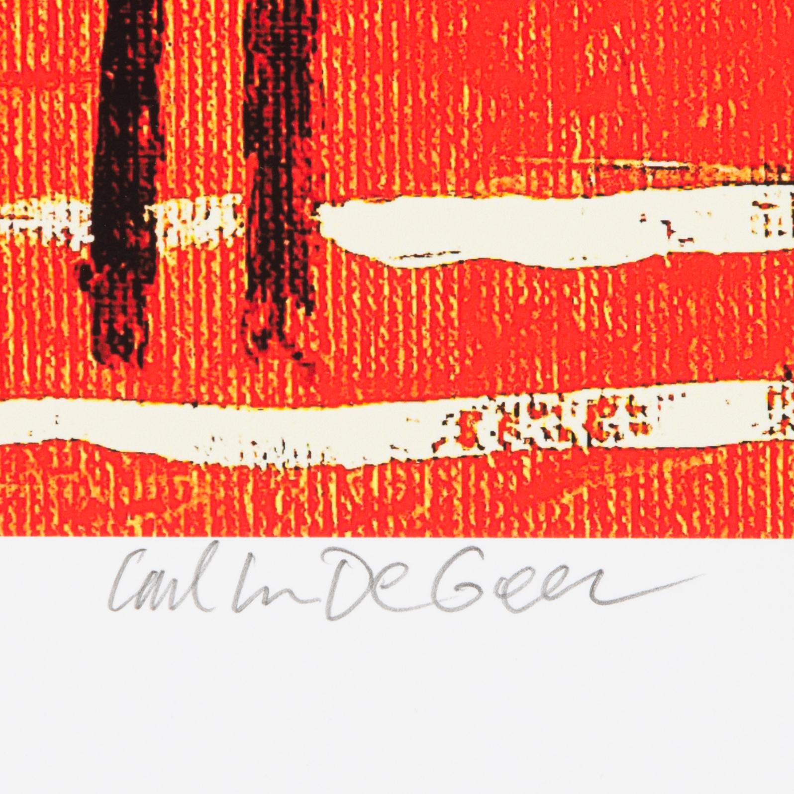Carl Johan De Geer, lithograph in colours, signed 3/30.