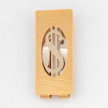 Moneyclip, 18K gold, dollarsign.