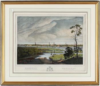 LITOGRAFI, "Hamburg", J F Freyse, 1800-tal.