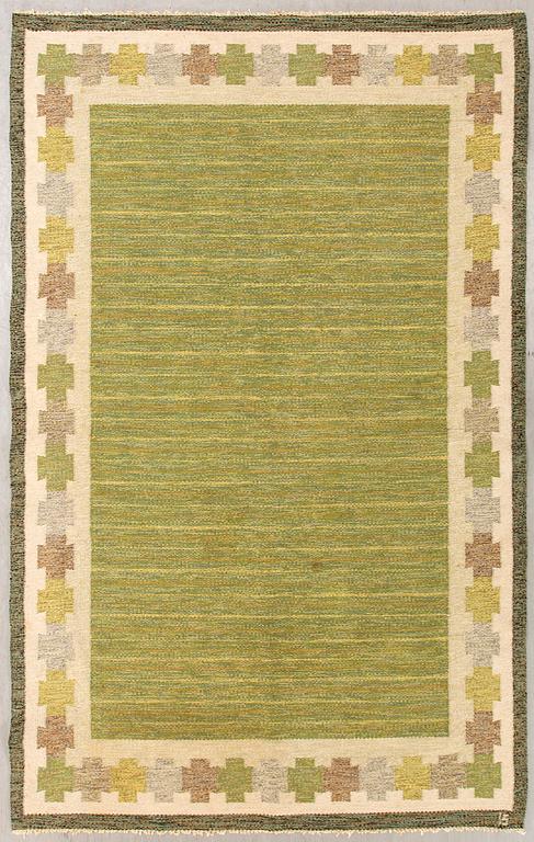 A Swedish flat weave carpet by Ingegerd Silow 238x160 cm.