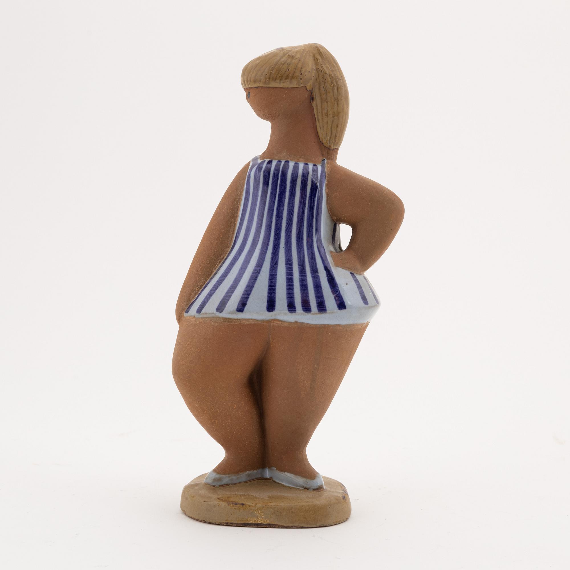 Lisa Larson, a 'Dora' stoneware figurine from 'ABC-flickorna', Gustavsberg.