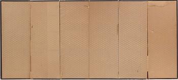 A Japanese six fold screen, early 20th Century.