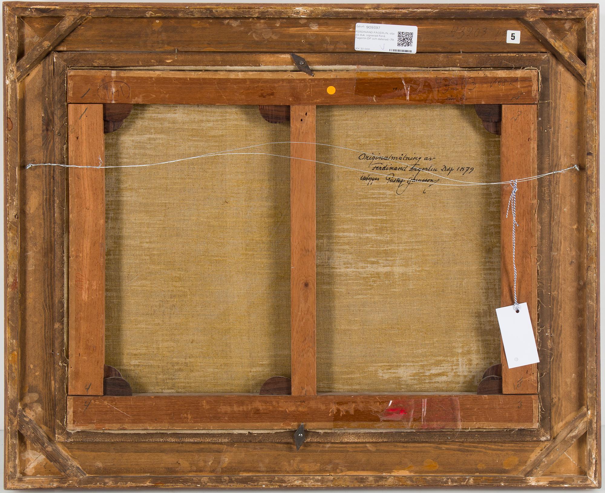 FERDINAND FAGERLIN, oil on canvas, signed Ferd. Fagerlin DF (Düsseldorf) and dated -79.