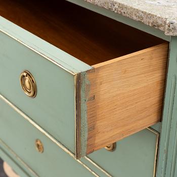 A Gustavian style chest of drawers, mid-20th Century.