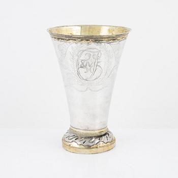 A Swedish Silver Beaker, mark of Olof H Bergström, Uppsala 1820.