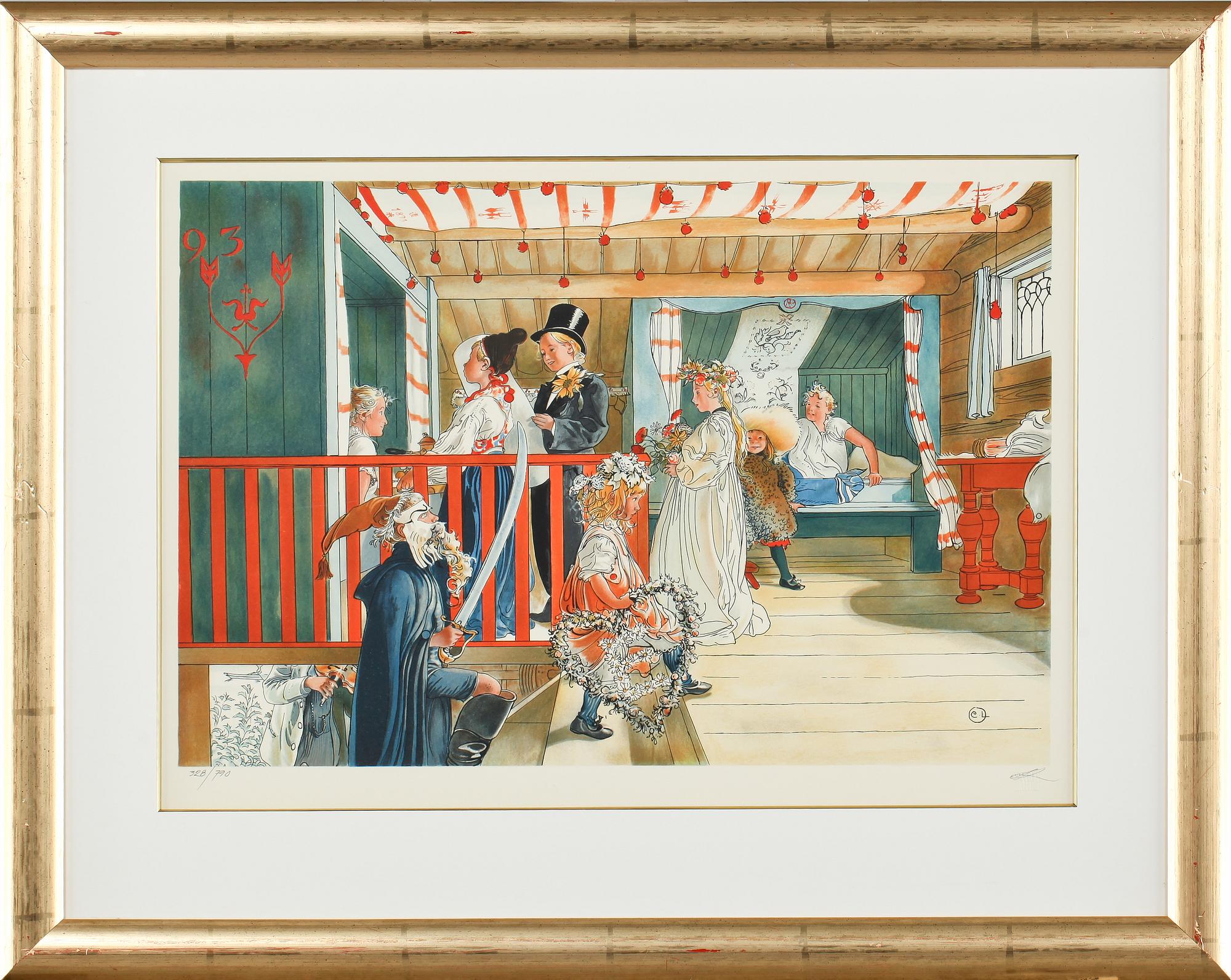 CARL LARSSON, efter, färglitografi, signerad i trycket, numrerad 328/790.