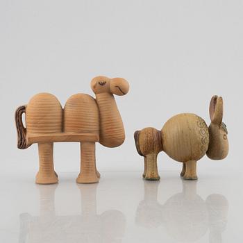 Lisa Larson, two stoneware figurines, 'Buffel' and 'Kamel' from the 'Jura' series, Gustavsberg.