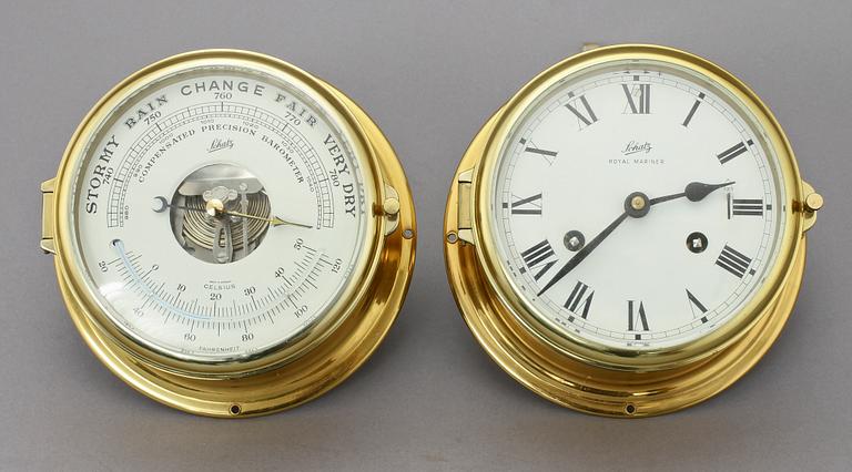 BAROMETER SAMT SKEPPSUR, mässing, Schatz, 1900-talets andra hälft.